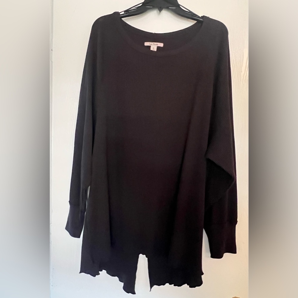 Free People Black Long Sleeve Top